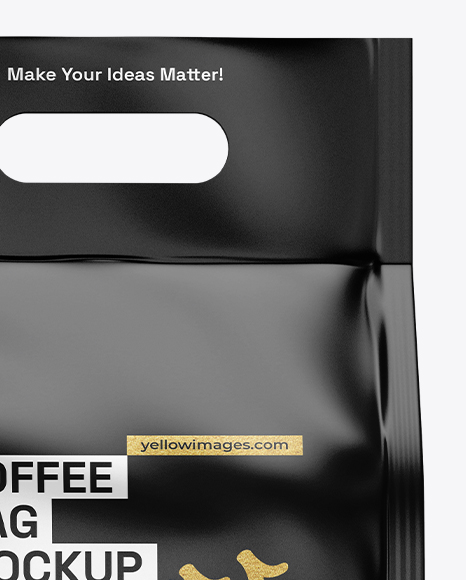 Metallic Coffee Bag Mockup – Front and Side View