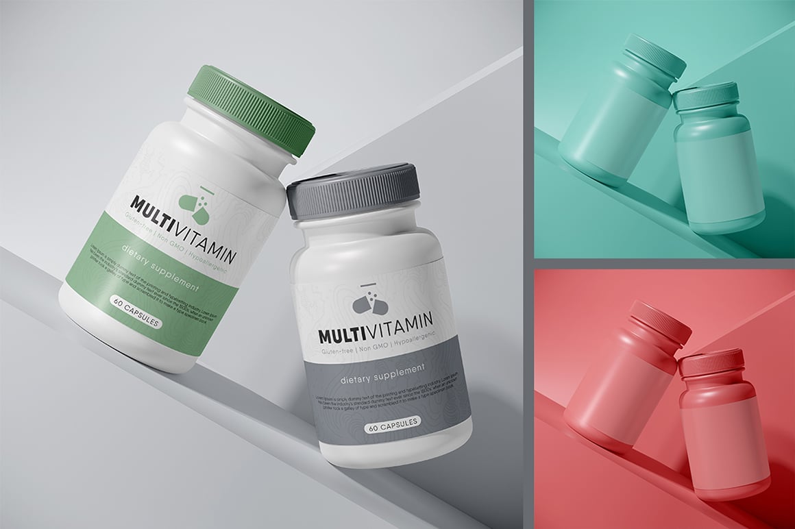 Supplement Bottle Mockup