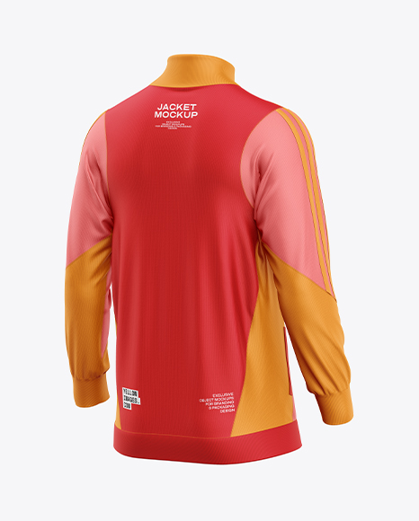 Long Sleeve Training Jacket Mockup - Back Half Side View