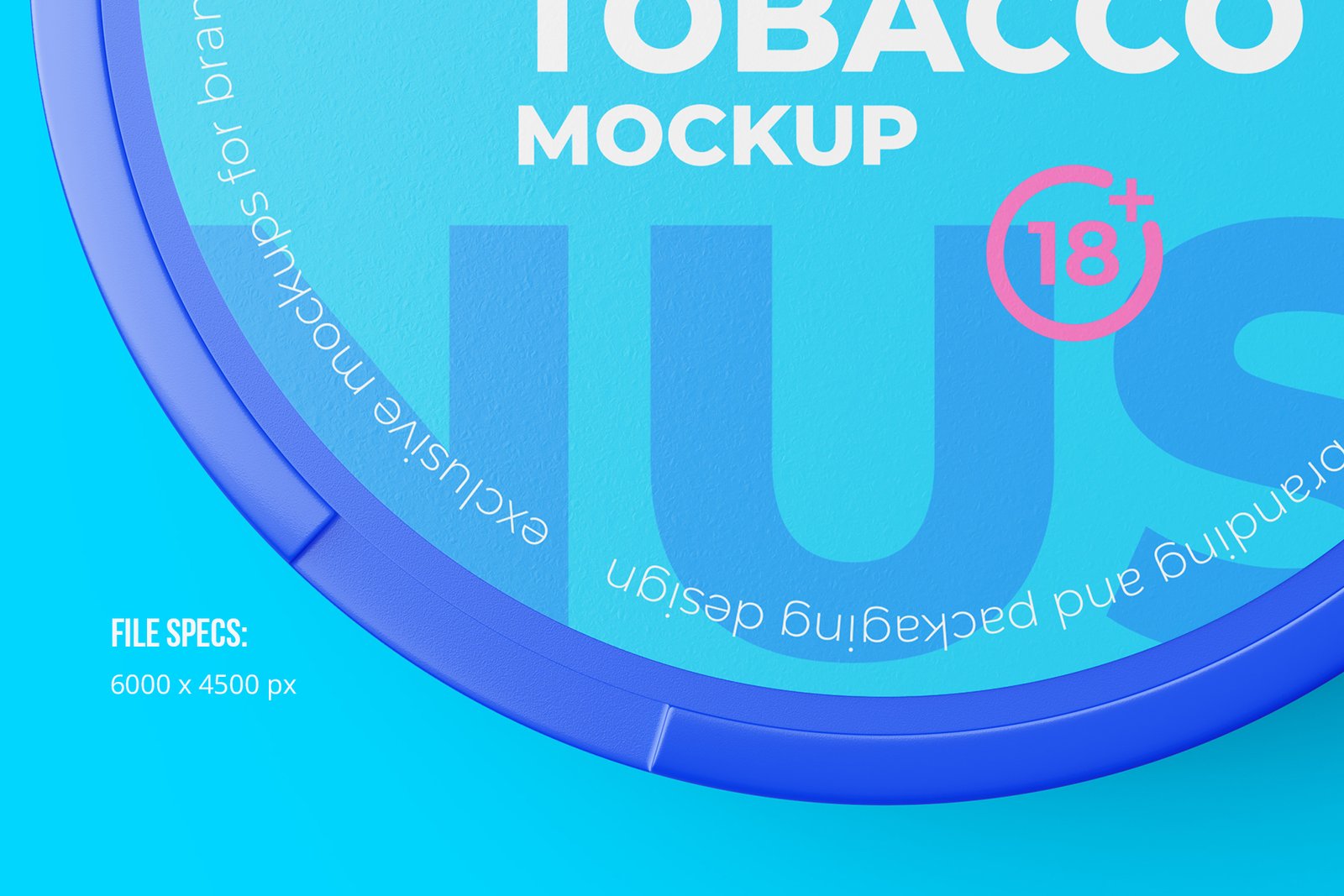 Snus Chewing Tobacco Can Mockup. Top view. With One Lock