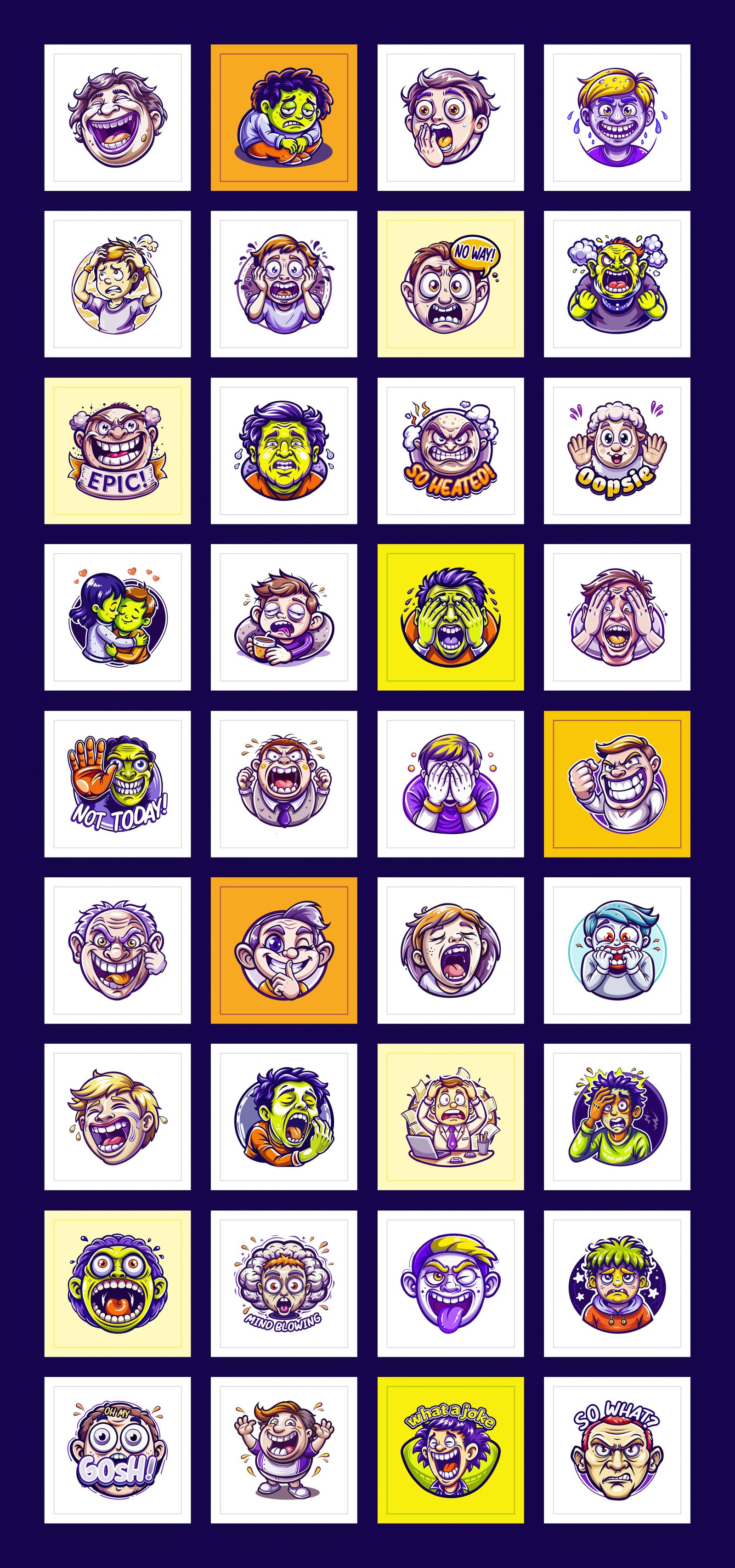 Reaction Stickers Set