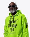 Elderly Black Man Wearing Hoodie and Sweatpants Mockup