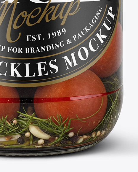 Jar with Pickles and Pickled Tomatoes Mockup