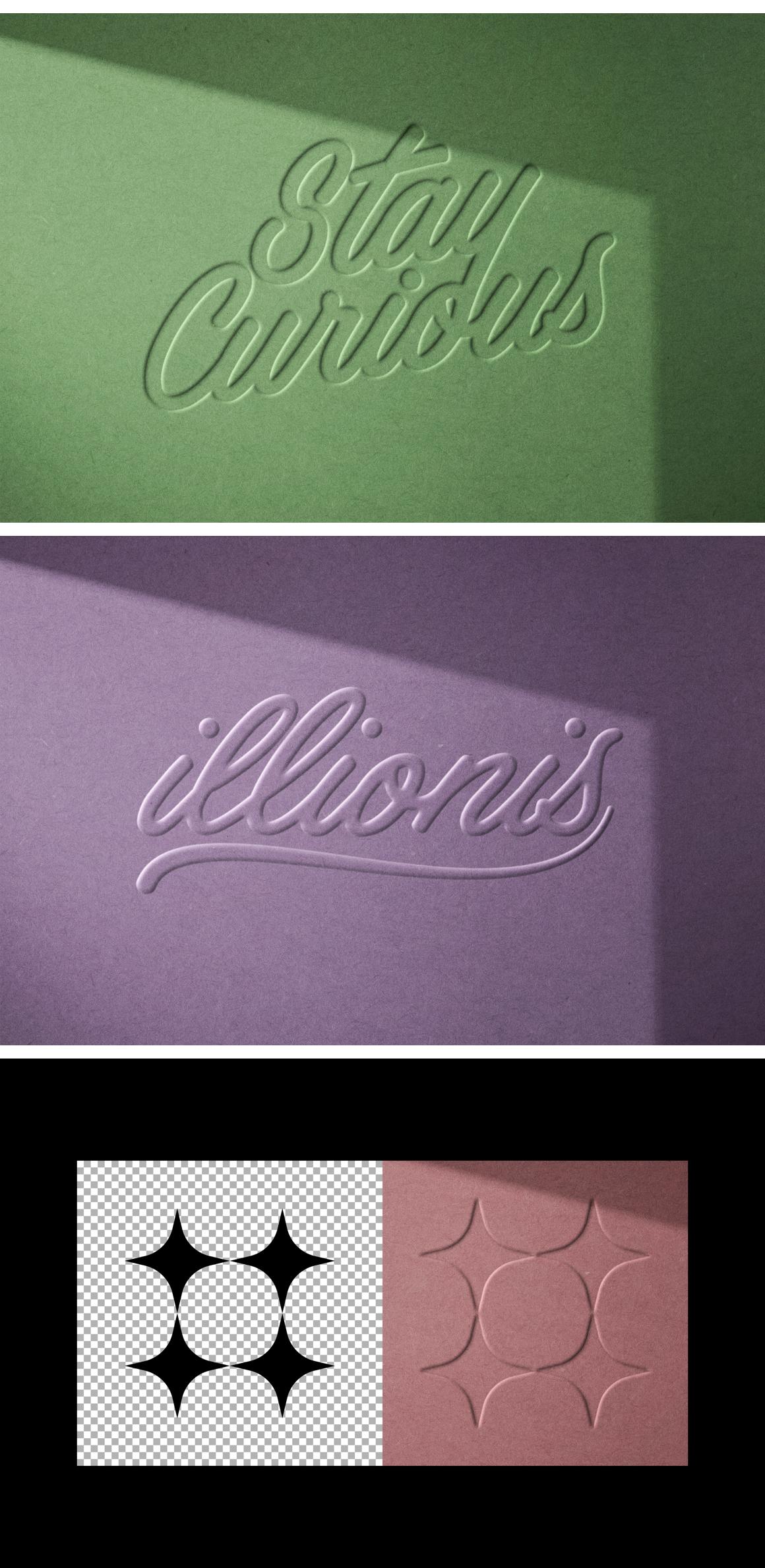 Pressed Paper Debossing &amp; Embossing Mockup