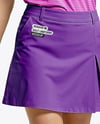 Woman Wearing Golf Shirt and Skirt Mockup