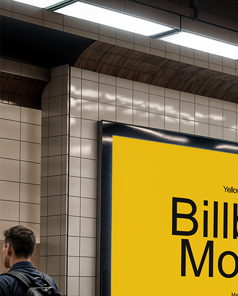Billboard in the Subway Mockup