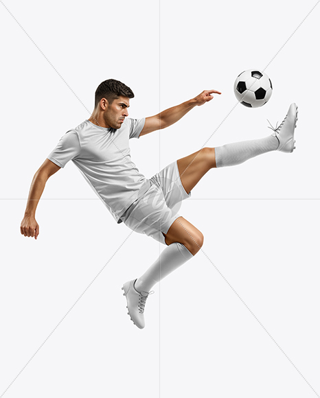 Man Wearing Soccer Jersey and Shorts Mockup