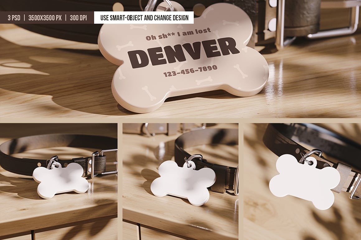 Pet ID Tag Mockup