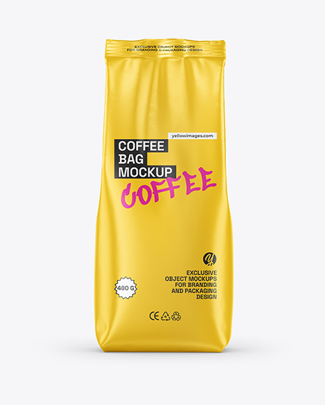 Matte Coffee Bag Mockup - Matte+Coffee+Bag+Mockup+Side+View