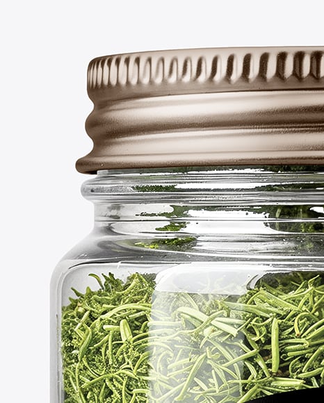 Plastic Jar with Dill Weed Spice Mockup