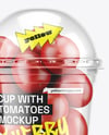 Plastic Cup with Cherry Tomatoes Mockup