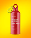 Aluminum Water Bottle with Glossy Finish Mockup
