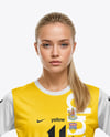 Woman Wearing Soccer Jersey and Shorts Mockup