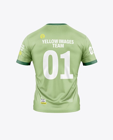 V-Neck Rugby Jersey Mockup - Back View