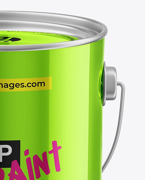 Paint Tin Can w/ Handle Mockup