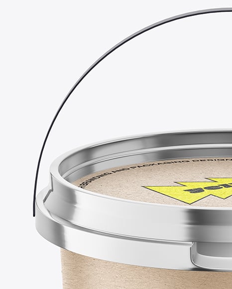 Metallized Plastic Bucket Mockup