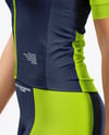 Woman Wearing Cycling Jersey and Bib Shorts Mockup