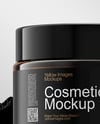 Amber Cosmetic Jar on the Rock Mockup