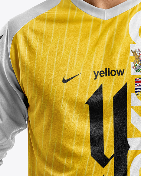 Soccer Goalkeeper Wearing Long Sleeve Jersey and Shorts Mockup