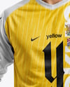 Soccer Goalkeeper Wearing Long Sleeve Jersey and Shorts Mockup