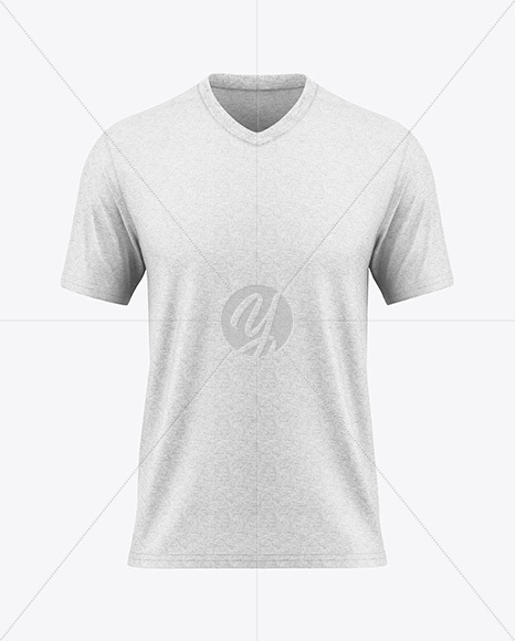V-Neck Heather T-Shirt Mockup - Front View