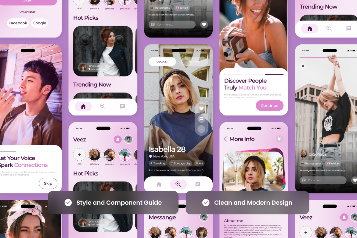 Veez - Playful &amp; Engaging Social Dating App UI
