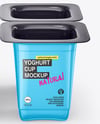 Glossy Plastic Yoghurt Cups Mockup