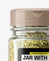 Plastic Jar with Marjoram Spice Mockup