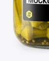 Glass Jar with Pickled Okra Mockup