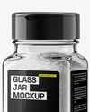 Square Glass Jar with Fine Salt Mockup