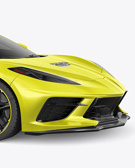 Sport Car Mockup - Front Half Side View