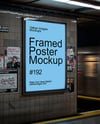 Framed Poster in Subway Mockup