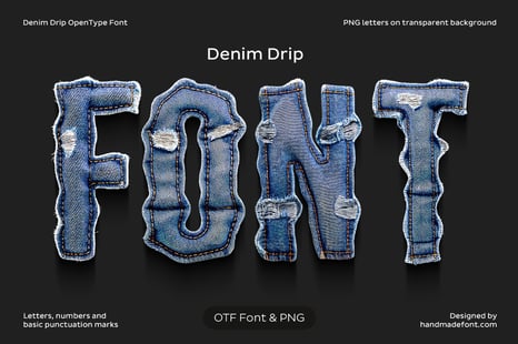 Denim Drip Font - Fonts