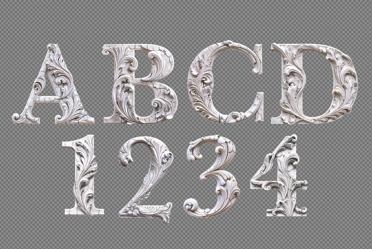 Marble bas-relief Font