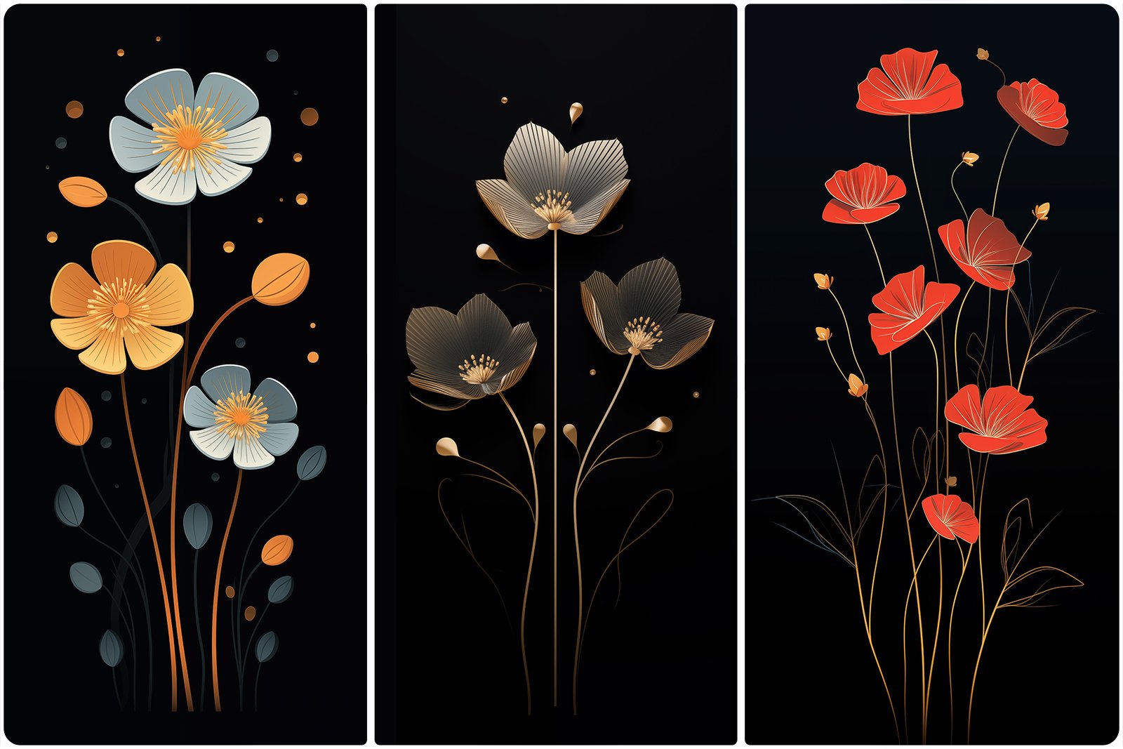 120 Flowers Poster Illustration Backgrounds