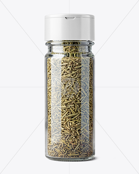 Glass Spice Jar with Rosemary Mockup