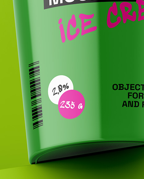 Glossy Ice Cream Cup Mockup