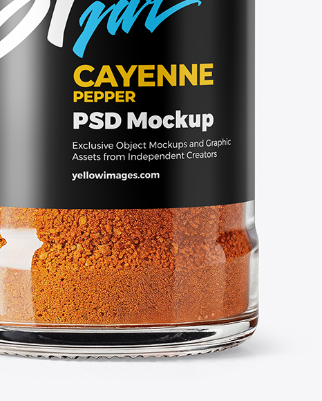 Spice Glass Jar with Cayenne Pepper Mockup