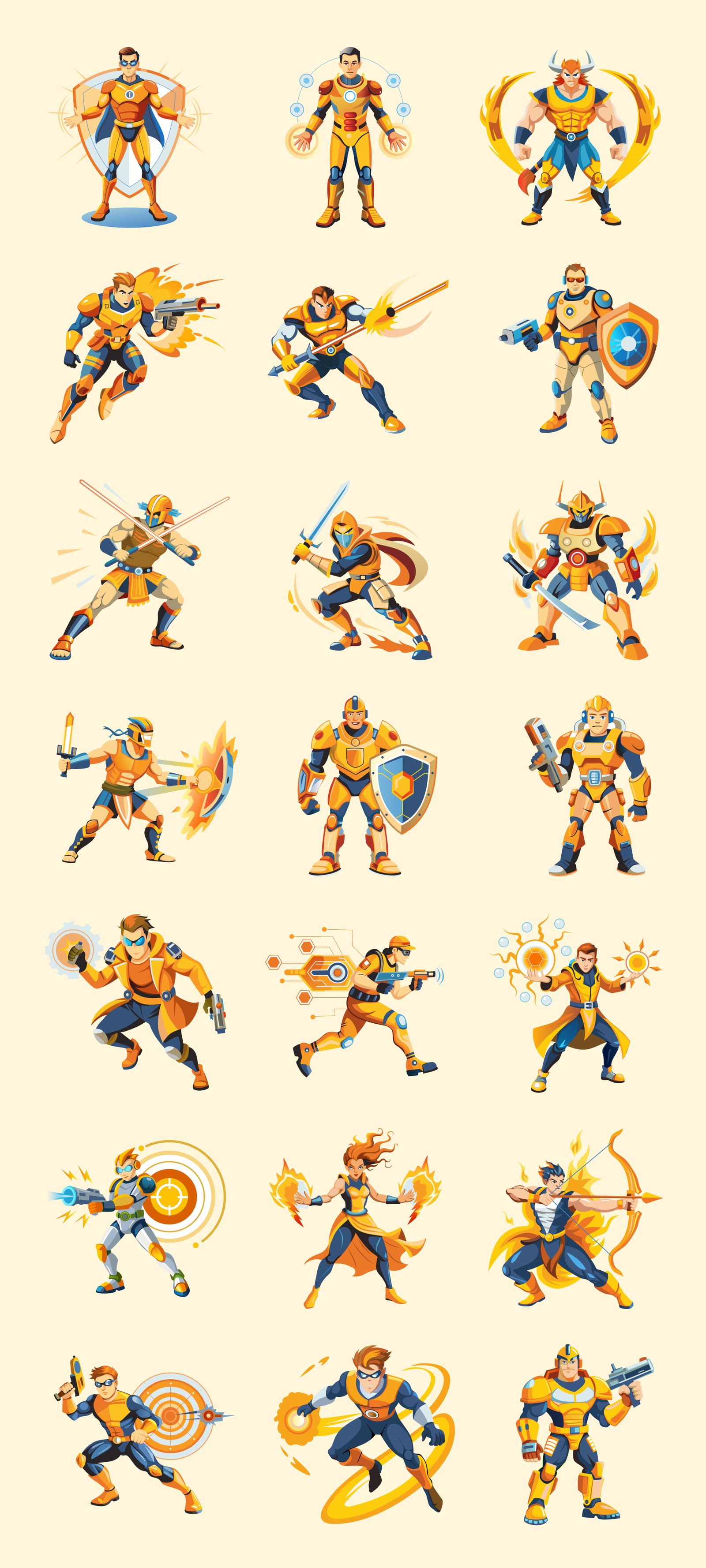 Cyber Gaming Characters Set