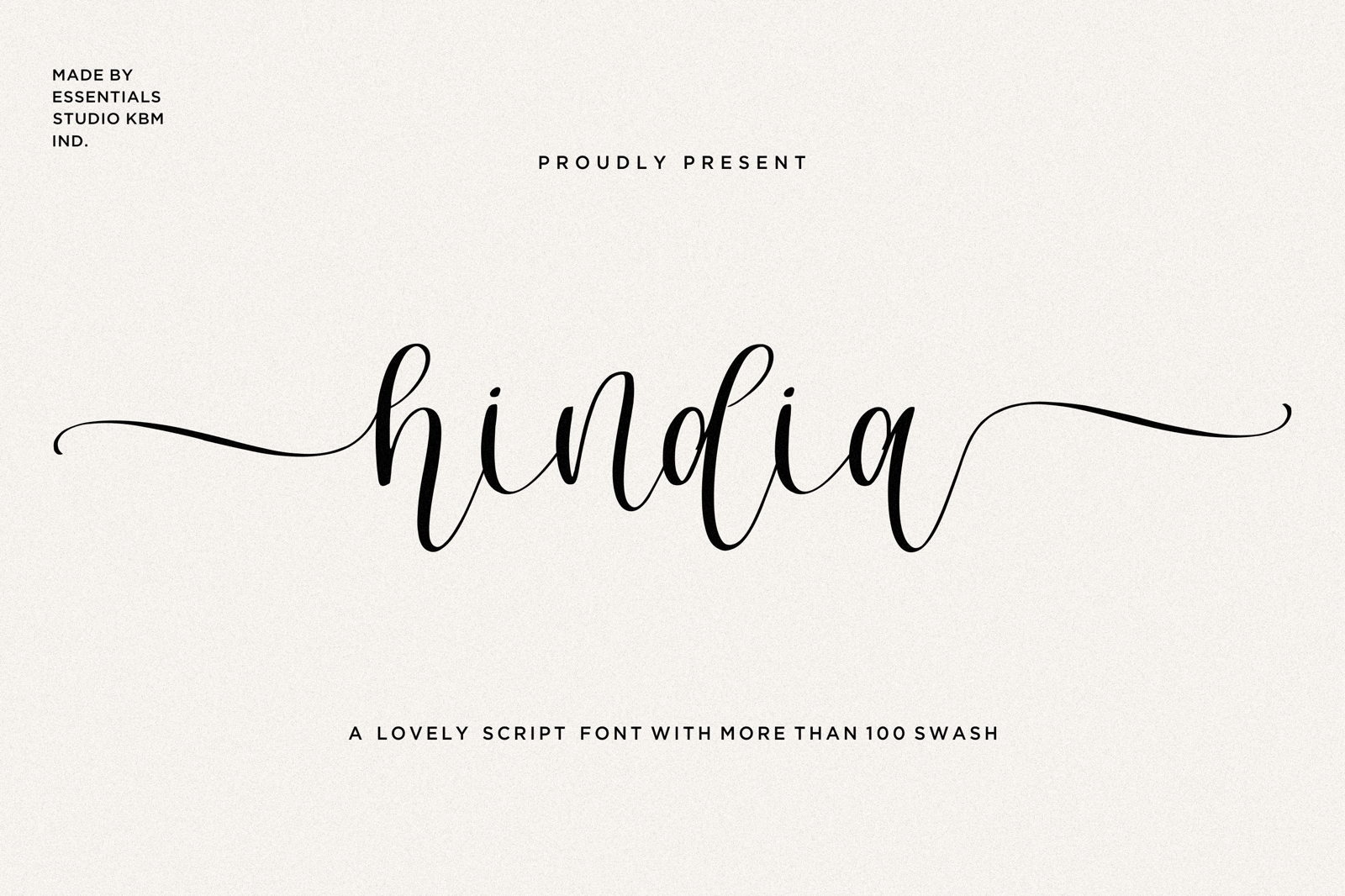 Hindia - Handwritten Script With Swash TailsHindia is an exquisite handwritten font, masterfully des