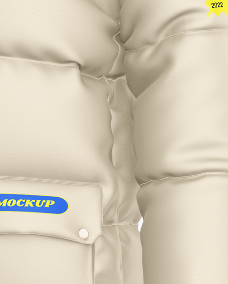 Men's Long Down Jacket Mockup - Half Side View