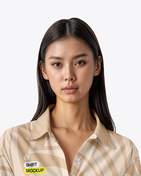 Young Woman Wearing Shirt and Shorts Mockup