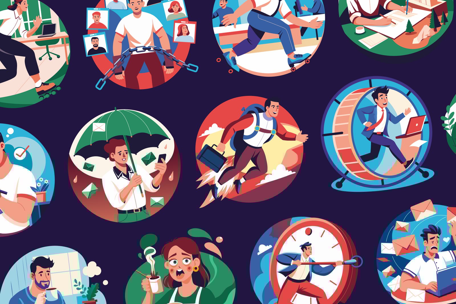 Workaholics Characters Illustrations