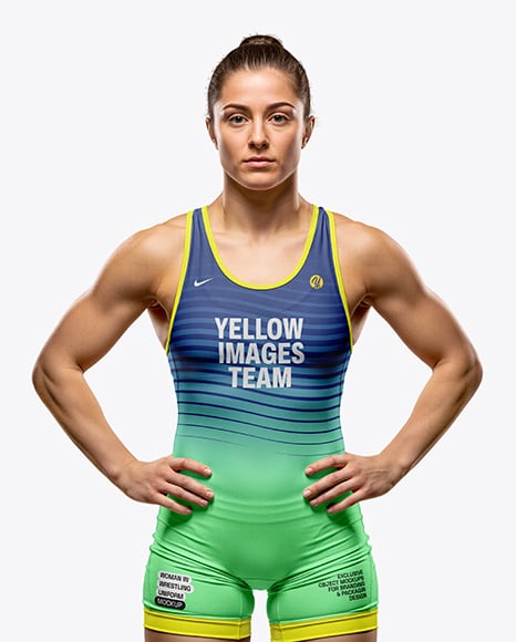 Woman Wearing Wrestling Uniform Mockup - PSD Mockups