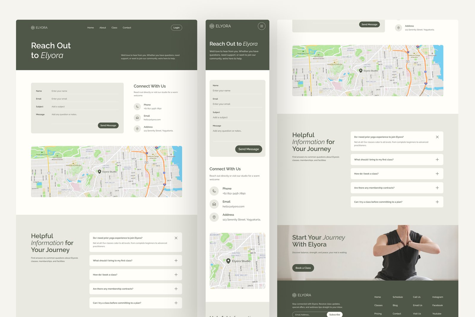 Elyora – Yoga Studio Website UI Figma Template