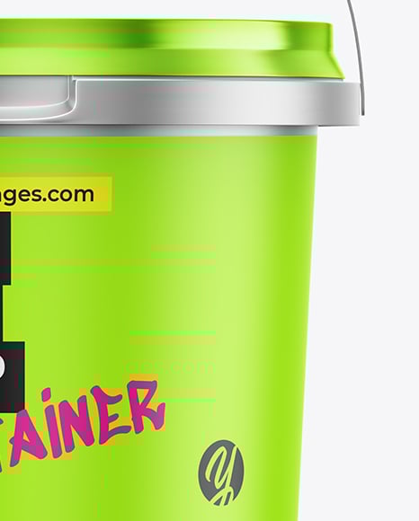 Matte Metallic Plastic Bucket Mockup