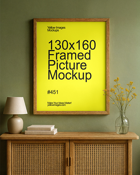 Framed Poster in a Living Room Mockup