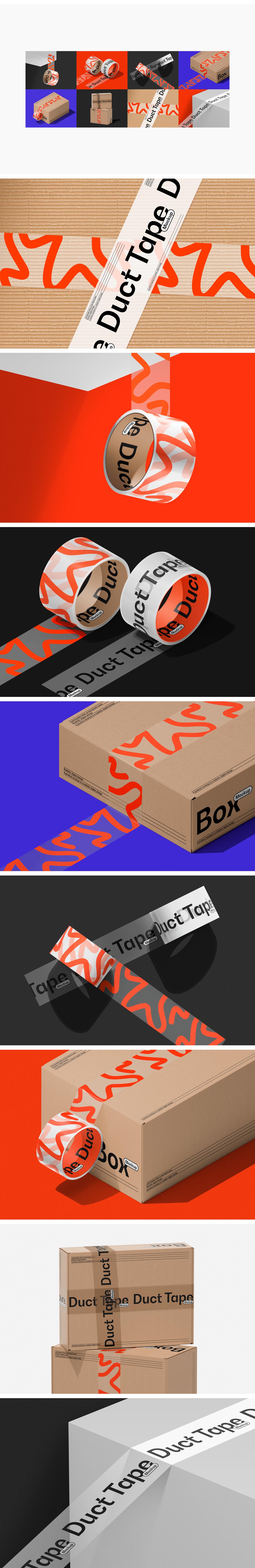 Duct Tape &amp; Box Mockups Set