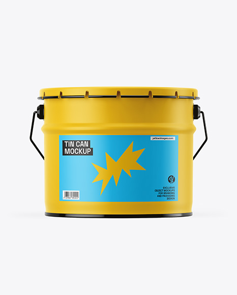 Matte Tin Can w/ Metallic Handle Mockup