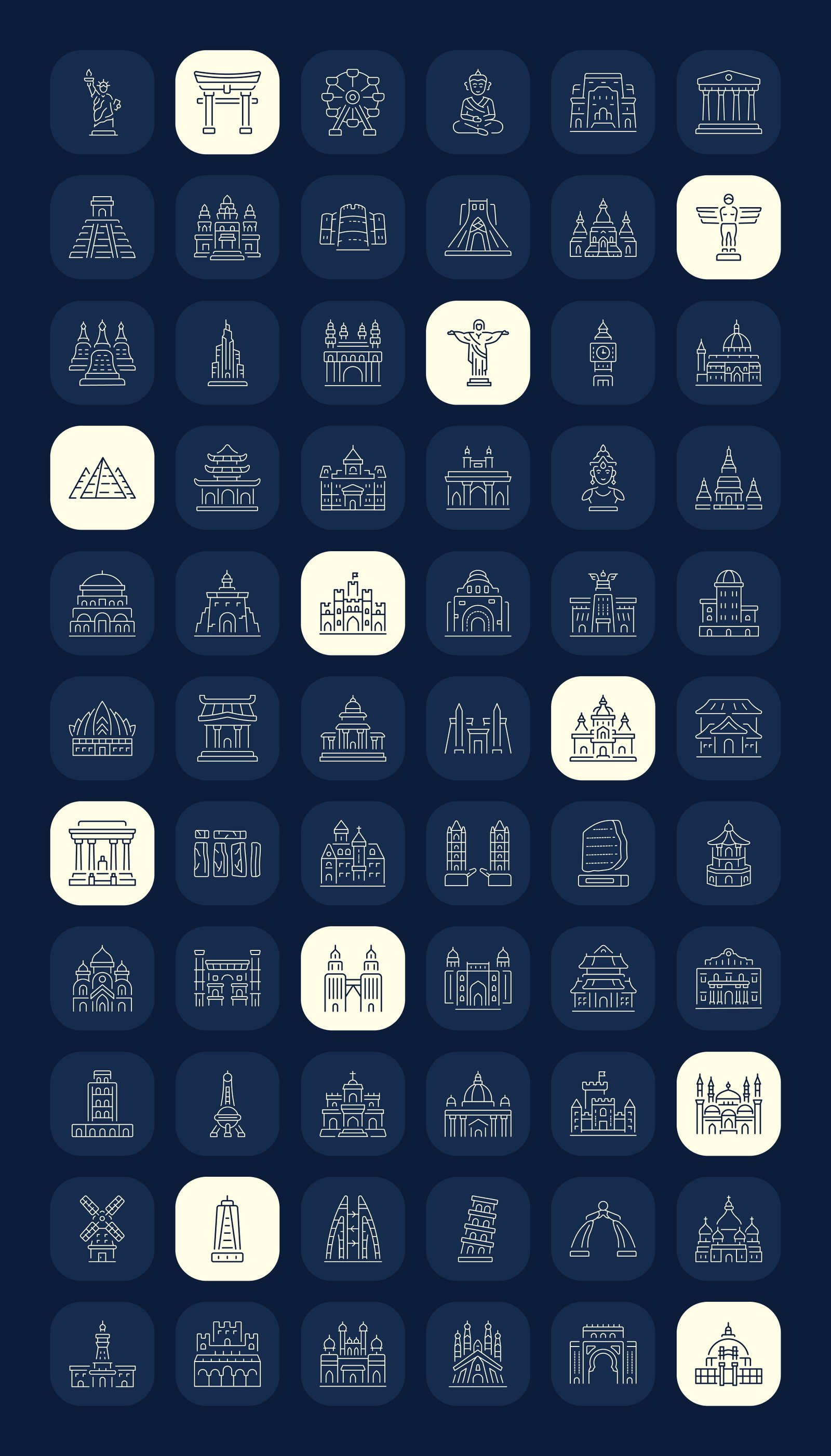 Monument Icon Art Set